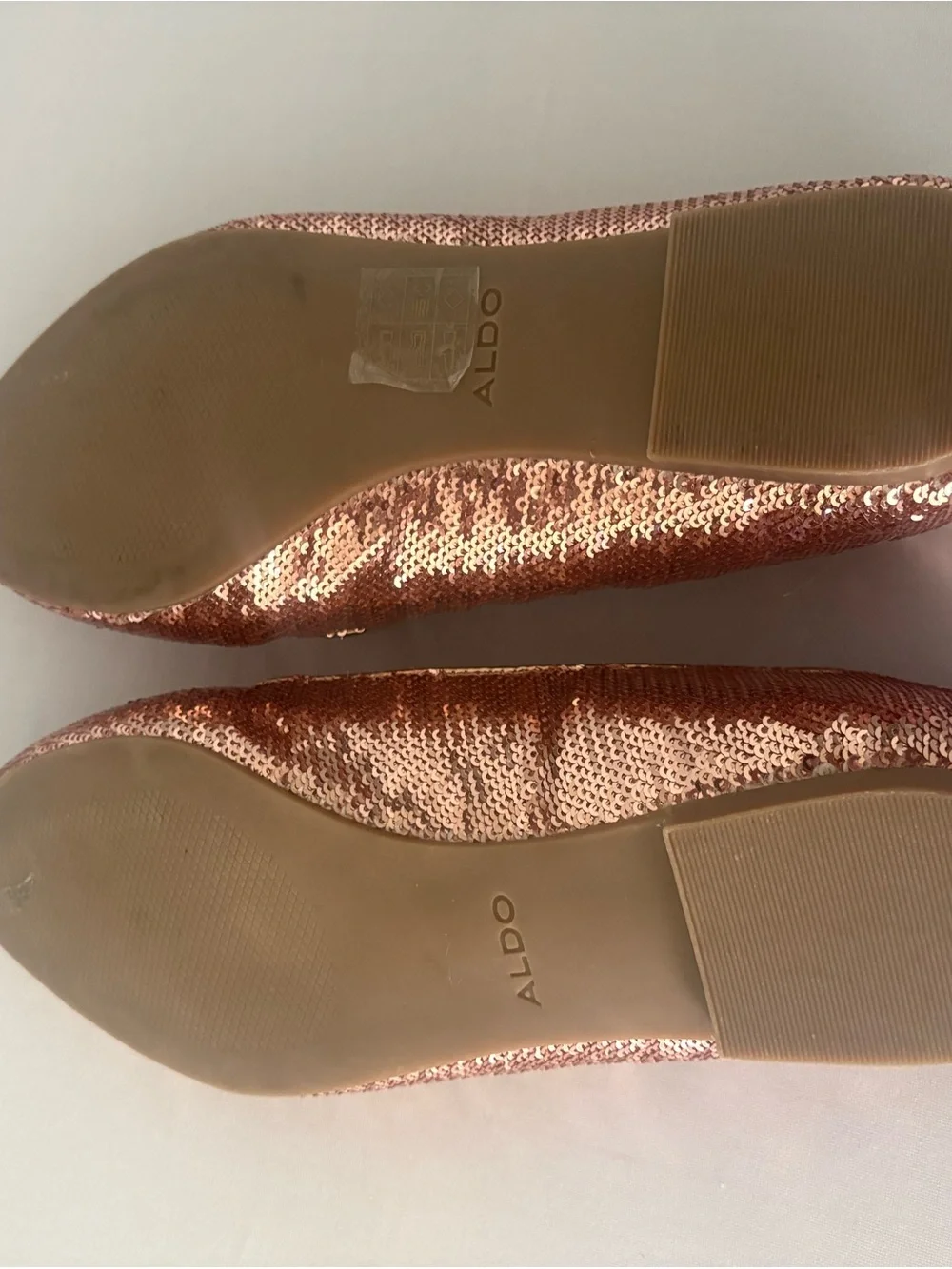 ALDO Rose Gold Sequin Slip-On Loafers